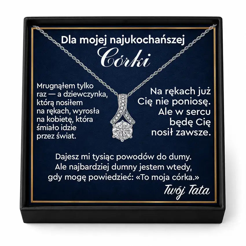 Naszyjnik z Kryształem dla Córki od Taty