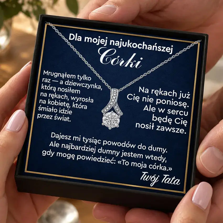 Naszyjnik z Kryształem dla Córki od Taty