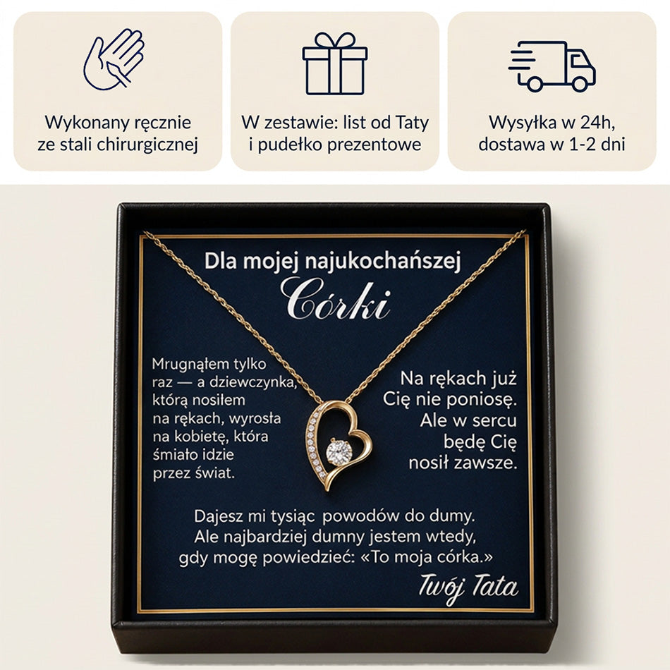 Naszyjnik dla Córki z listem od Taty